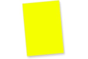 ‎TATMOTIVE Neon Paper Extreme Neon Yellow 50 Sheets DIN A4, 80 g/m² Letter Paper, Luminous Paper Party Decoration Craft Paper