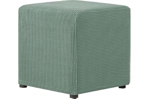 AQIGR Funda de Puff elástica de 40x40 Fundas otomanas cuadradas Funda de Reposapiés cuadradas Cubierta reposapiés para Sofa (Color : #7, Size : 40X40CM)
