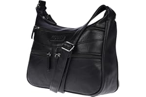 Christian Wippermann Damen Tasche Schultertasche Umhängetasche Crossover Bag Leder Optik Handtasche
