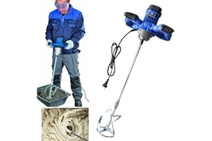 JUPITOR Paint Mixer, 2600W Mortar Mixer Professional Electric Concrete Mixer, M14 Adjustable Agitator, 6 Speeds Control Power Mixer, Electric Mixing Paddle for Paint & Plaster, Cement Grout, Concrete, Fodder