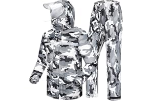 Coutyuyi Men's Rain Suit Waterproof Jacket & Trouser Suit Raincoat Unisex Rain Jacket Outdoor Anti-Storm Hooded Rainwear