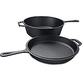 KICHLY Pre-Seasoned Cast Iron 2-in-1 Combo Cooker mit 3.2 Quart Dutch Oven und 10.25 inch Pfanne