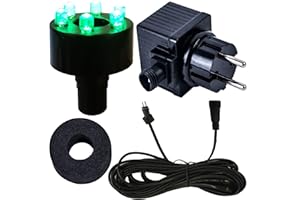 Köhko Tecnología de iluminación completa para fuentes, incluye anillo LED, cable de alimentación y transformador verde 29002