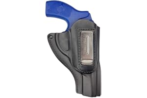 VlaMiTex IWB 12 Fondina in Pelle per rivoltella J Frame S Smith & Wesson 31/34 / 36/38 / 60 Chiefs Special/Ruger LCR/Taurus 85 / Colt Detective Special/Kimber K6S, Nero