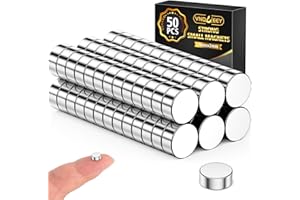 VNDUEEY Neodymium Magnets, Mini Round Magnets for School, Tiny Rare Earth Magnet for Blackboard, Locker, Home, Kitchen, Picture, Display, DIY, Office, Adult, 50Pack, 5X2mm