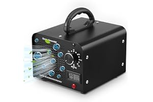 STRIXORN Generador de ozono Profesional 60000 MG/h, purificador de Aire Industrial para 300㎡, Máquina de Ozono con Temporizador Pantalla de Temperatura y Humedad, para Coche, Hogar, Oficina, Hoteles