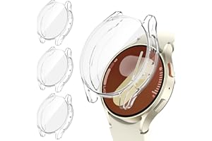 [3Pack] Kamita Case Compatible with Samsung Galaxy Watch 7 40mm, Soft TPU Bumper Cases with Screen Protector, Shockproof Full Coverage Protective Cover for Samsung Watch7 Accessories (Transparent*3)