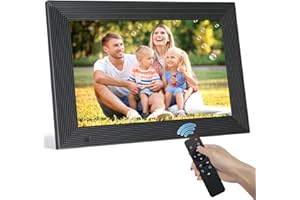 TSITSC 10.1 Inch Electronic Digital Photo Picture Frame with Remote Control, IPS Screen HD Display 1080P Player Calendar Clock Alarm, Share Moments Via USB/SD Card(Non-WiFi)