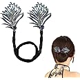 Hair Bun Maker,Rhinestone Flower Hair Clip,French Twist Hair Pin Bun Makers for Hair,Elegant Hair Accessories for Women Suitable for medium to long hair,Lazy Hair Bun for Women Hairstyle Tool(Blue)