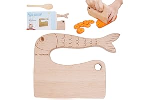 ‎LETTO & TAILOR Couteau enfant Montessori, Couteau en bois pour enfants pour la Cuisine, Couteaux Sécurisés pour les Enfants, Hachoir, Couper les Fruits et Légumes (pour les 2-10 ans)