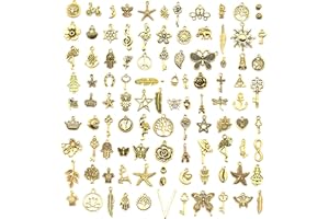 PAITOK Lot de 100 breloques rétro en alliage pour fabrication de bijoux, bracelets, colliers, boucles d'oreilles, loisirs créatifs