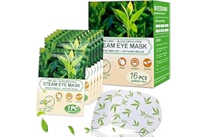 BeMyLady Heated Eye Mask for Fast Relief of Dry Eyes 16Pcs Self Heating Eye Mask Eye Treatment Steam Eye masks for sleeping, Dry Eyes, Travel Essentials, Bedroom Accessories, Idea Gifts (Green Tea)