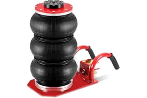 Jaxguom Pneumatischer Wagenheber 3T, 40cm Hub in 5s Robuster Dreifach-Luftbeutel (150-400mm) mit Sicherheitsventil, 3T Luftheber Für SUV/LKW & Werkstatt(Gebogener Griff)