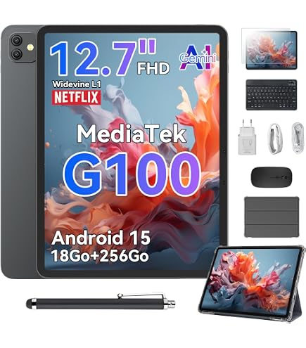 13 Inch Tablet with Case, Android 15, Large Screen 1200*1920 FHD