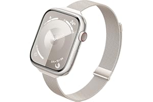 Yoohoo Schmales Armband Kompatibel mit Apple Watch Armband 38mm 40mm 41mm 42mm 44mm 45mm 49mm für Damen/Herren,Magnetisch Metall Edelstahl Armband für iWatch SE Series 9 8 7 6 5 4 3 2 1,Polarstern