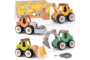 CELECSTAN Toy Cars for 2 3 4 Year Old Boys, Construction Toys for Kids Age 2-5, Tractor Digger Building Educational Toy Sets for 2-5 Year Old Children Xmas Birthday Gift for Boys Girls Age 1 2 3