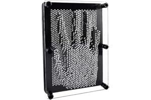 ANCLLO escultura clásica del escritorio de la impresión del Pin del tablero del arte del metal 3D - Clone Pin Art Toy Molde de Mano Handprint Needle Toy Gift Home Office Desktop Decoration Ornament