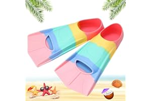 MAIBAOTEMBT Palmes de Plongée, Palmes de Natation pour Enfants, Palmes D'entraînement en Silicone, Palmes de Plongée pour Snorkeling, Palmes Courtes, comme Aide à la Natation et à la Baignade