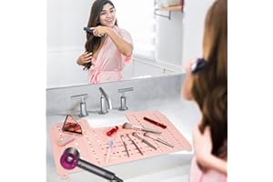 TRANSPLANT Copertura per lavandino del bagno, tappetino pieghevole per la pulizia dei pennelli da trucco, salvaspazio, tappetino organizer in silicone per il piano di lavoro, 55 x 43 cm