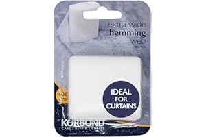 Korbond Curtain Hemming Tape – 60mm x 8m - Invisible Mending Tape for Fabric Curtains - Iron On Hem Tape - NO Sewing Required Adhesive Fabric Tape, Webbing Tape, Hemming Tape