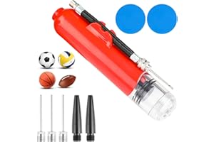 Jogoico Pompa per Palloni Portatile, Pompa con 3 Aghi, 2 Ugelli e 2 Toppe di Riparazione Impermeabili, Pompa per Palloni da Basket, Palloni da Rugby, Vasche da Nuoto, Pneumatici da Bicicletta