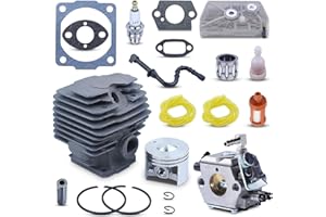 Atunee 46 mm Carburador de pistón de Cilindro Kit para Stihl 028 028AV Motosierra con Filtro de Aire Filtro de Combustible línea de Combustible Repuestos 1118 020 1203