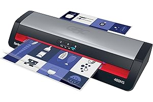 GBC-Plastifieuse 480HS Home Office A3 – Plastification haute vitesse, préchauffage en 1 min, 75-175 microns, anti-bourrage, arrêt automatique, 5 pochettes de plastification A4, noir/rouge, 4410072EU