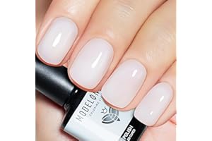 modelones Lakier do paznokci UV mleczny biały, żelowy przezroczysty mleczny biały 15 ml lakier żelowy do zdobienia paznokci francuskiego manicure i studia paznokci, zestaw do samodzielnego wykonania