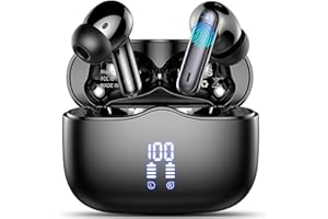 XINWLD Cuffie Bluetooth, Auricolari Bluetooth 5.3 con 4 ENC Cancellazione Rumore Mic, Cuffie Wireless 40 Ore di Riproduzione, IP7 Impermeabili Cuffiette Bluetooth, Mini In Ear Cuffie Senza Fili, LED Display