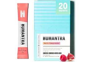 Humantra Electrolytes Powder - Berry Pomegranate Flavor, 20ct - Powdered Hydration Sachets - Plant-Based Electrolyte Powder with 6 Electrolytes - Vegan, Sugar Free, Gluten Free
