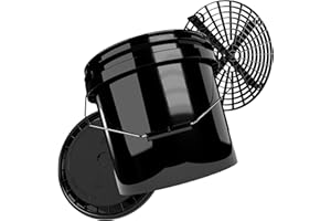 Auto Wascheimer Set mit Sieb und Deckel | Magic Bucket 13l Autowascheimer Schwarz mit Gitter zur Schmutzfilterung | Eimer für die Autowäsche | Auto Putzeimer