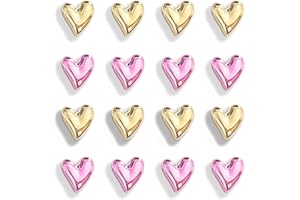 Janlifian 16PCS Gold Fridge Magnets Cute Love Heart Decorative Magnets Mini Small Pink Refrigerator Magnets Home Kitchen Magnet Set Colorful Magnetic Decoration For Office Whiteboard