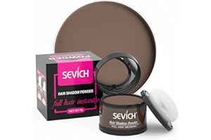 Sevich Hairline Powder，Instantly Conceals Hair Loss, Root Touch up Powder, Hair Shadow Toppers for Women & Men, Touch Up for Thinning Gray Hair, Windproof & Sweatproof, Medium Brown