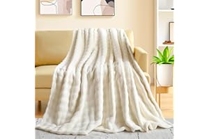 KOIUEYW Bubble Decke - Weiß Kuscheldecke Kaninchen Flauschig,Dicke Und Warme Sofadecke Für Den Winter, Kunstfelldecke,Wohn- & Kuscheldecken,Plüsch Blanket Für Couch Und Bett,Sofaüberwurf Decke