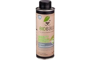 Biobalu Bio Schwarzkümmelöl 250 ml | Schwarzkümmelöl für Hunde & Pferde | Ergänzungsfutter zur Steigerung der Abwehrkräfte | Barf Öl & Schutz vor Parasiten
