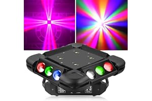 HOLDLAMP Moving Head Disco light avec 12 LED RGB 16/64CH Storm Rotating Beam White Light Strobe 4-en-un rotatif et activation sonore DMX-512, éclairage de fête adapté aux bars DJ scène KTV Halloween mariage