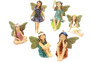 LAOXI 6 Fairy Garden Accessories – Miniature Fairy Figurines – Ornaments for Fairy Garden - Miniature Fairies Figurines Accessories for Outdoor Deco Statue Accessories