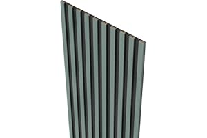 MEBANO. MEBANO Panneaux Acoustiques MDF 2x (26,5x240 cm) Vert Olive sur Plaque Noire – Lamelles Murales Acoustiques Modernes