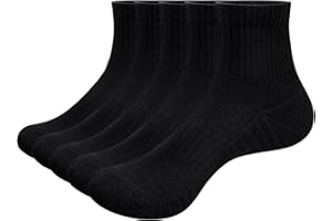 YUEDGE Women's Cushioned Athletic Ankle Socks Moisture Wicking Quarter Womens Socks Performance Tennis Running Sports Socks for Women Ladies Size 3-5/4-7/6-10, 5 Pairs/Pack