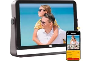 KODAK Cadre Photo Numérique, Cadre Numérique Photo WiFi 10 Pouces, Batterie Intégrée de 4000mAh, Mémoire de 64 Go, Écran Tactile IPS HD, Partage de Photos, Musique et Vidéos Via Une App/E-Mail/USB