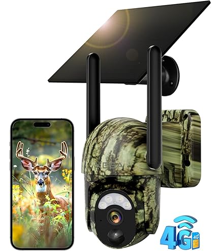 NUASI Caméra De Surveillance Extérieure 4G LTE Avec Carte SIM