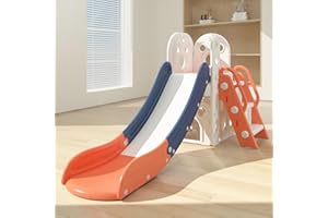 CHIIRAKU Micky Kinderrutsche Klappbarer Basketball mit Stauraum Kinder Indoor-Rutsche ab 2 Jahren - Bis 70 kg belastbar 180CM Geburtstagsgeschenk Festgeschenk(Rot, Groß)