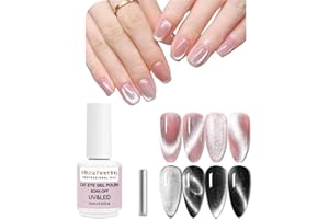 MAJOR DIJIT 15ml Vernis Semi permanent Magnétique，9D Cat Eye Vernis Gel UV Soak Off Wide Magnetic Gel Polish Enamel Lacquer Glitter Velvet Nail Art Varnish (Silver)