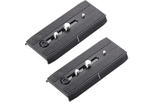 Aitteel Piastra a sgancio rapido scorrevole, piastra QR universale Cayer QR120 con viti di montaggio da 1/4 di pollice e 3/8 di pollice per testa fluida per Manfrotto 501 500AH 503HDV 504HD (2 pz)