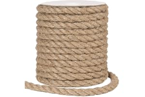 Tenn Well 12mm Jute Rope, 33 Feet Thick and Strong Natural Jute Twine for Gardening, Bundling, Cat Scratcher, Decorating (Brown)