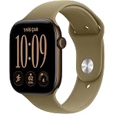 Apple Watch Series 12 GPS 46 mm Koyu Bronz Al&uuml;minyum Kasa | Akıllı Saat ve Klasik Zeytin Yeşili Spor Kordon - M/L. Uyku Skoru