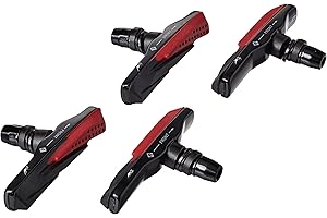 XLC BS-V03 - Scarpe freno unisex per adulti, confezione da 4, 72 mm, colore nero, rosso, taglia unica