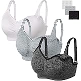 HBselect 3 PCS Reggiseno Allattamento con Estensione Reggiseno Bra Donna Morbido e Traspirante Reggiseno Senza Ferretto e Sen