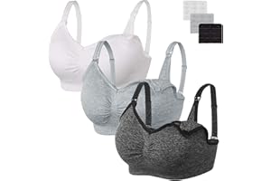 HBselect 3 Pcs Schwangerschafts Still BH Nahtloser Still-BH mit zusätzlichen BH-Verlängerungen Stillen und Schlaf Ohne Bügel für Damen