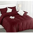 Utopia Bedding Duvet Cover with Pillow cases Double - Soft Microfibre Polyester - Bedding Quilt Cover Set (Burgundy)